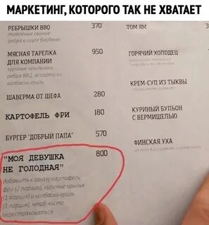 Хорошая девочка меню