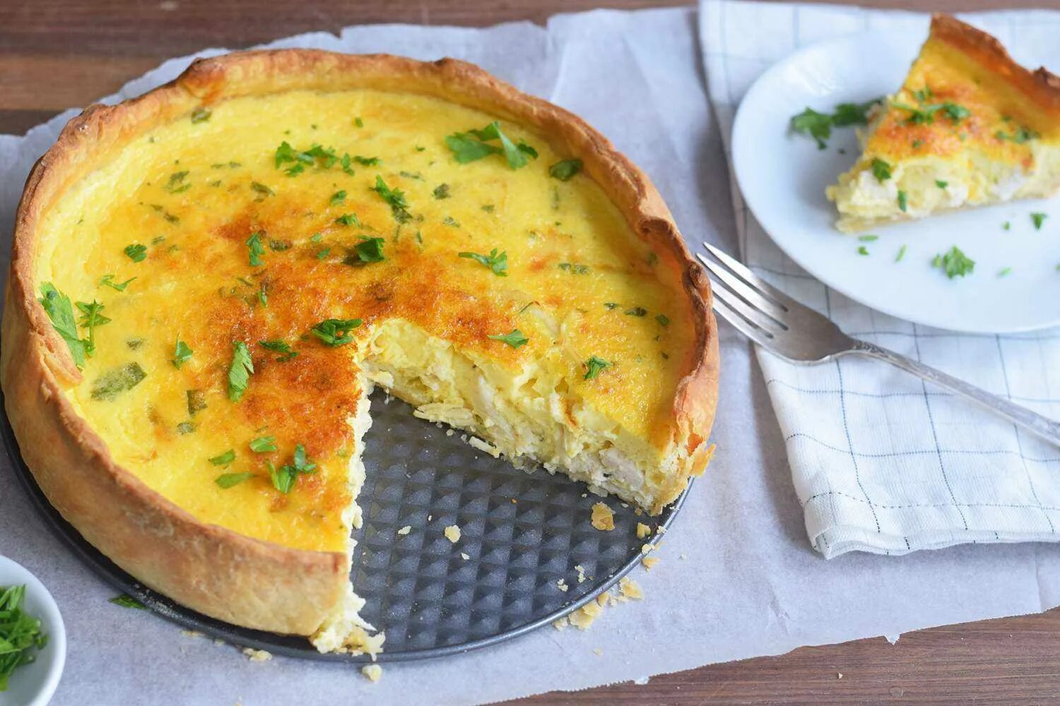 Заливной пирог на молоке в духовке рецепт. Лоранский пирог с курицей. КИШ Лорен. Заливной пирог КИШ. Заливной пирог с картошкой.