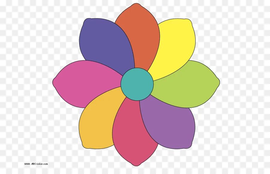 Цветной цветок нарисованный