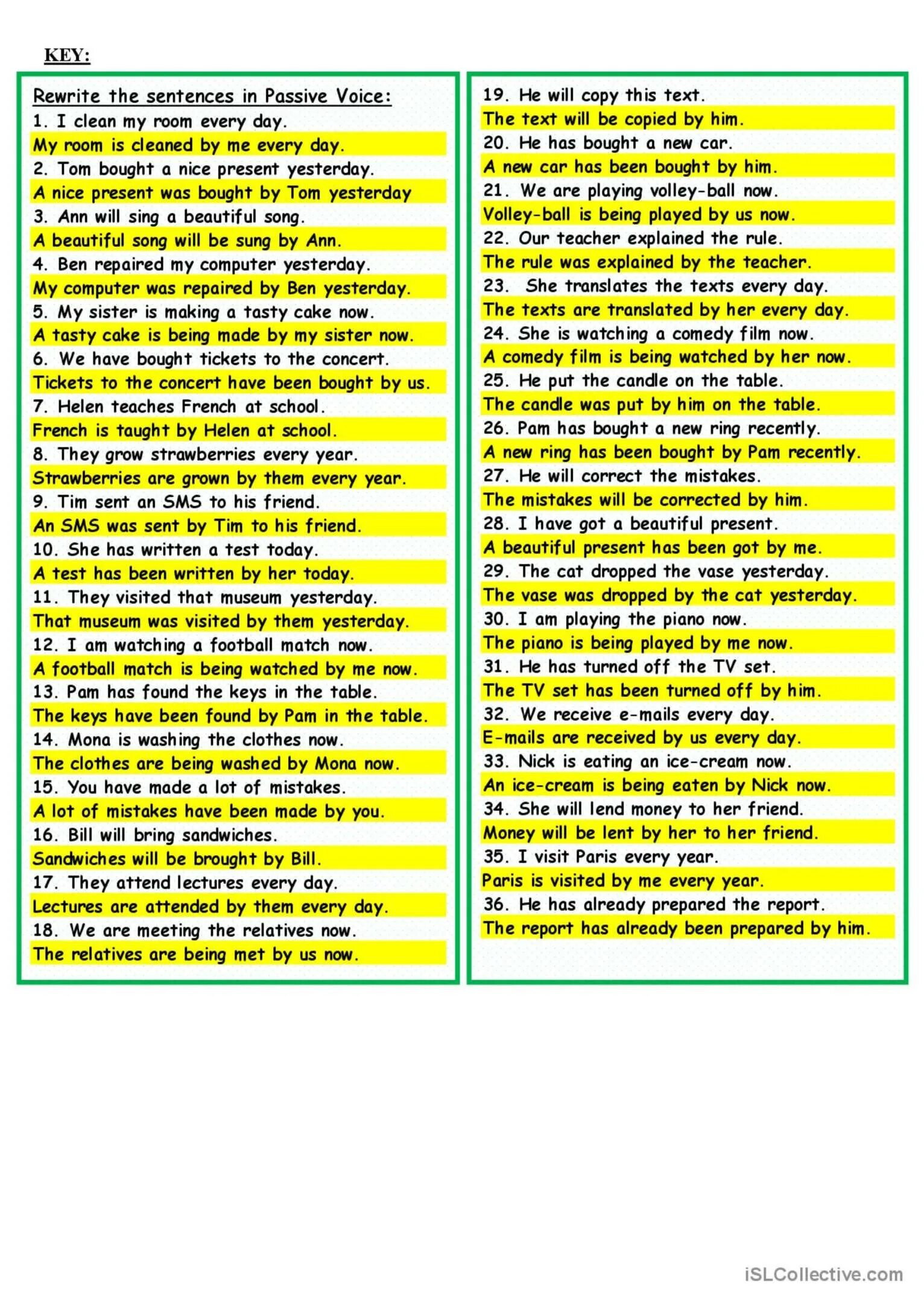 He will translate. Пассив Войс Rewrite the sentences in the Passive. I clean my Room every Day в пассивный залог. I clean my Room every Day Passive Voice. Clean Passive Voice.