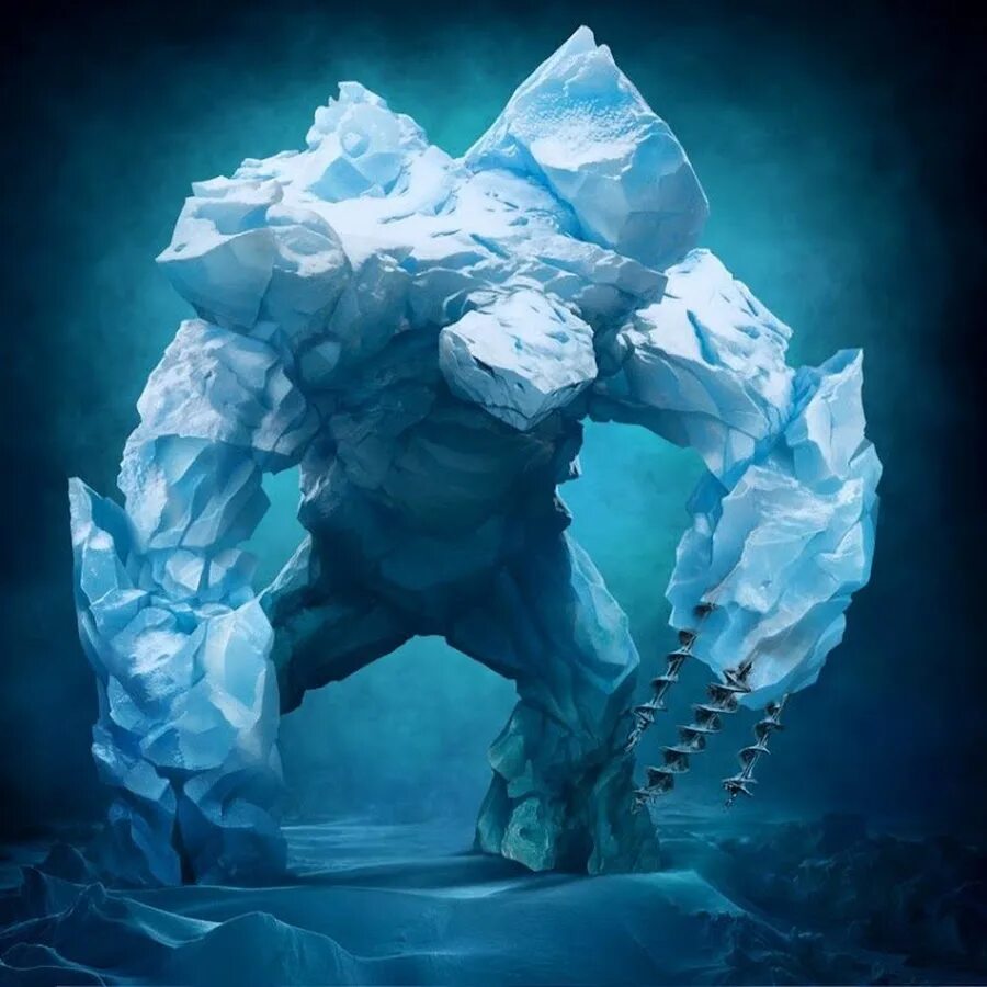 Горный элементаль. Ледяной голем Элементаль. Каменный великан голем. Ледяной голем Ice Golem. Ледяной Элементаль фэнтези голем.
