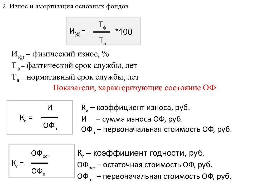 Как найти коэффициент физического износа основных фондов. Степень износа основных фондов на конец года формула. Как посчитать износ основных средств. Как рассчитать степень износа оборудования. Коэффициент начисления амортизации