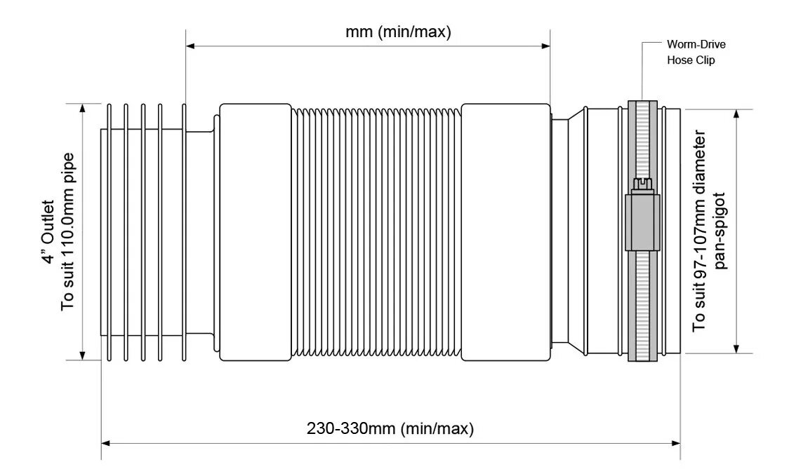 Гофра схема. Гофра для унитаза MCALPINE WC-f23r. Гофра для унитаза 230 мм MCALPINE С хомутом WC-f23rj. Гофра 110 MCALPINE. Гофра  д/унитаза MCALPINE 230 мм.