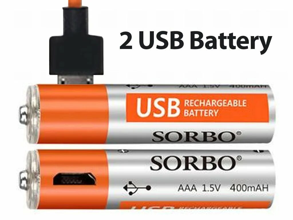 USB батарейки. Аккумулятор Sorbo USB AAA 1.5V.
