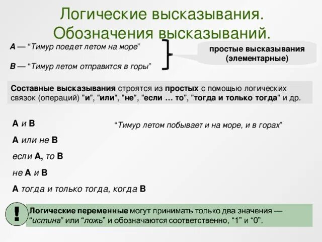 Составьте краткую запись сложного высказывания. Составьте краткую запись сложного высказывания