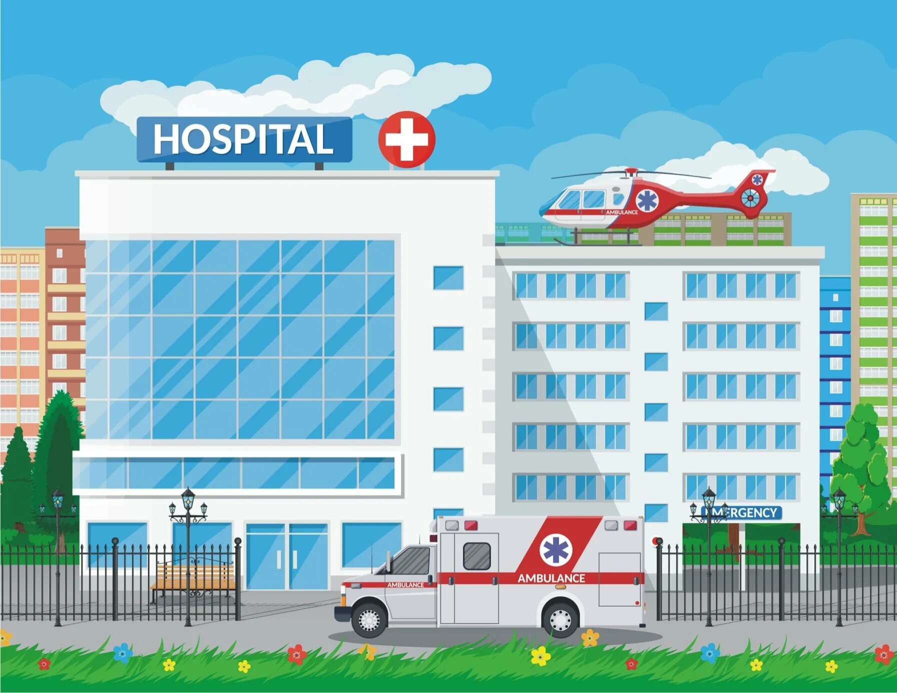 Центр вектор где. Больница рисунок. Здание больницы на белом фоне. Здание больницы для детского сада.