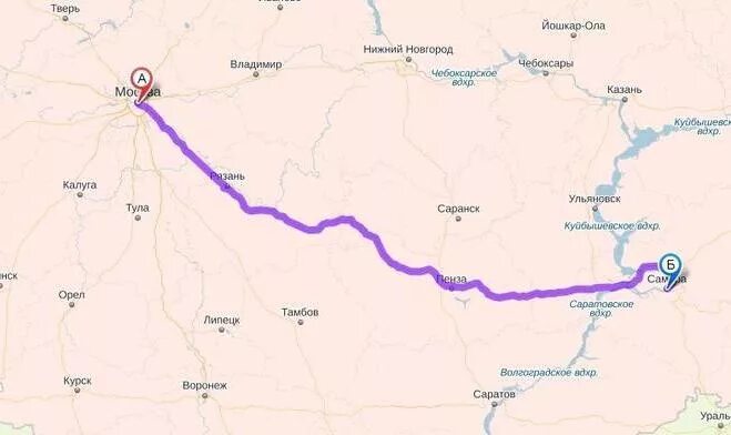 Сколько километров до самары