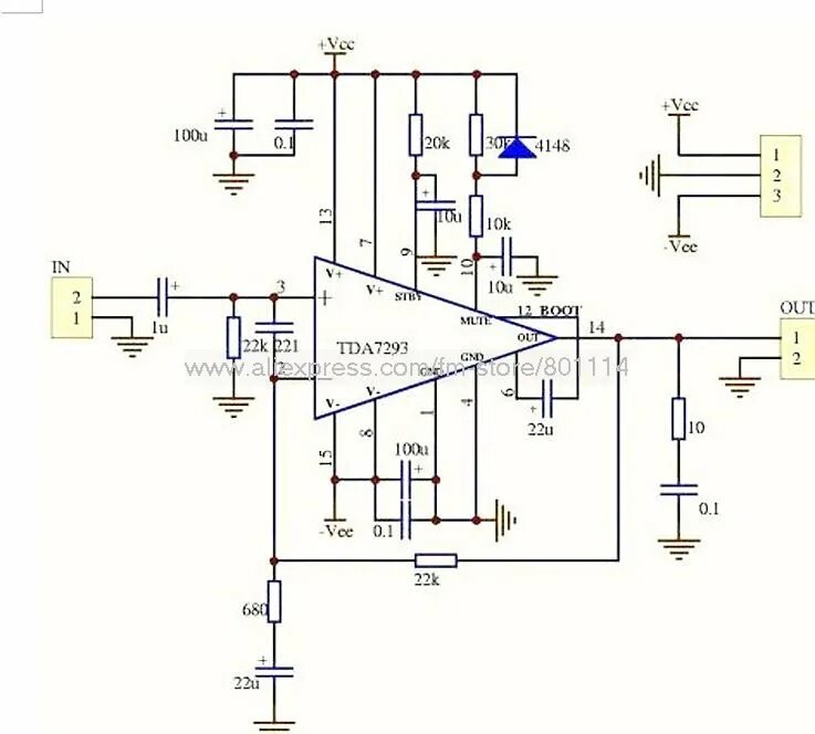 Унч на тда. Усилитель tda7293 даташит. Tda7294 схема усилителя. Усилитель НЧ TDA 7294. Тда 7294 усилитель с однополярным питанием.