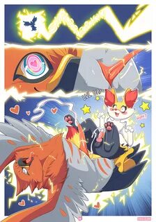 nikkibunn, braixen, pokemon (species), talonflame, nintendo, comic, english...