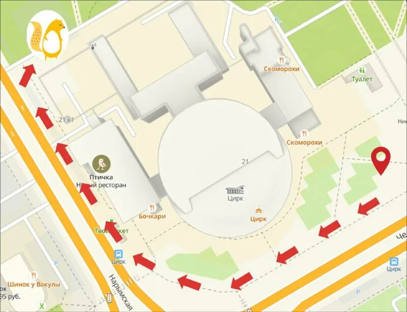 парковка около цирка на вернадского
