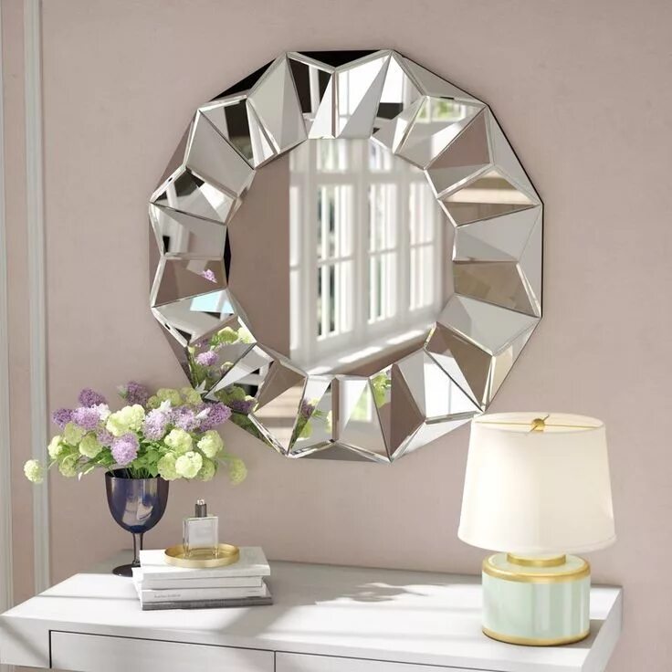 Идеи с зеркалом. Зеркальная мозаика круглая. Зеркало с зеркальной мозаикой. Декор с маленькими зеркалами.