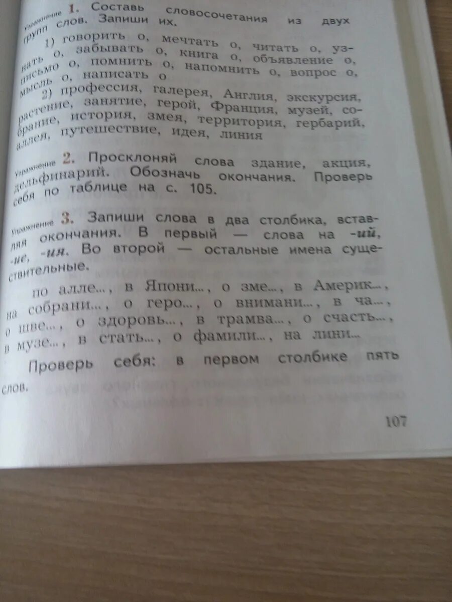 Запиши слова в 2 столбика вставляя окончания