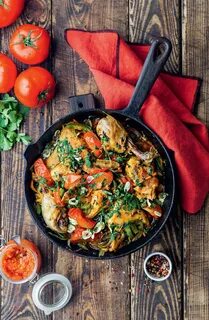 Вкусный ужин с овощами