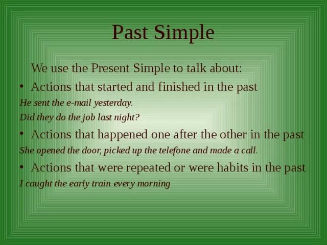 When we use past simple. Use в паст Симпл. When do we use past simple. Past simple use. Talk в past