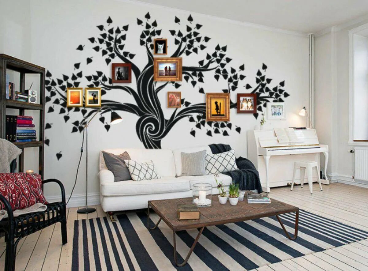 Картинки на стену. Украшение стен в квартире. Декор стен в интерьере. Декор стен деревом. Стилизованное дерево в интерьере.