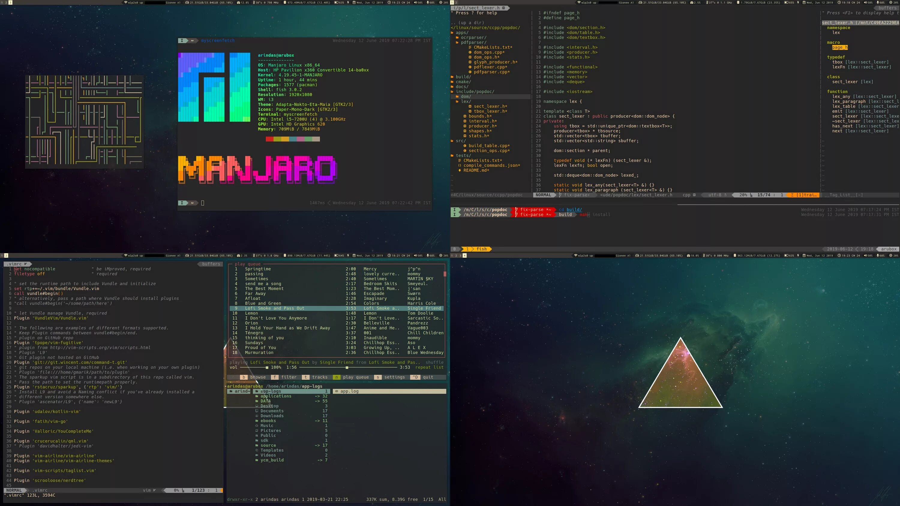 Vim. Manjaro i3. Vim-go. Vim Linux команды. Var plugin