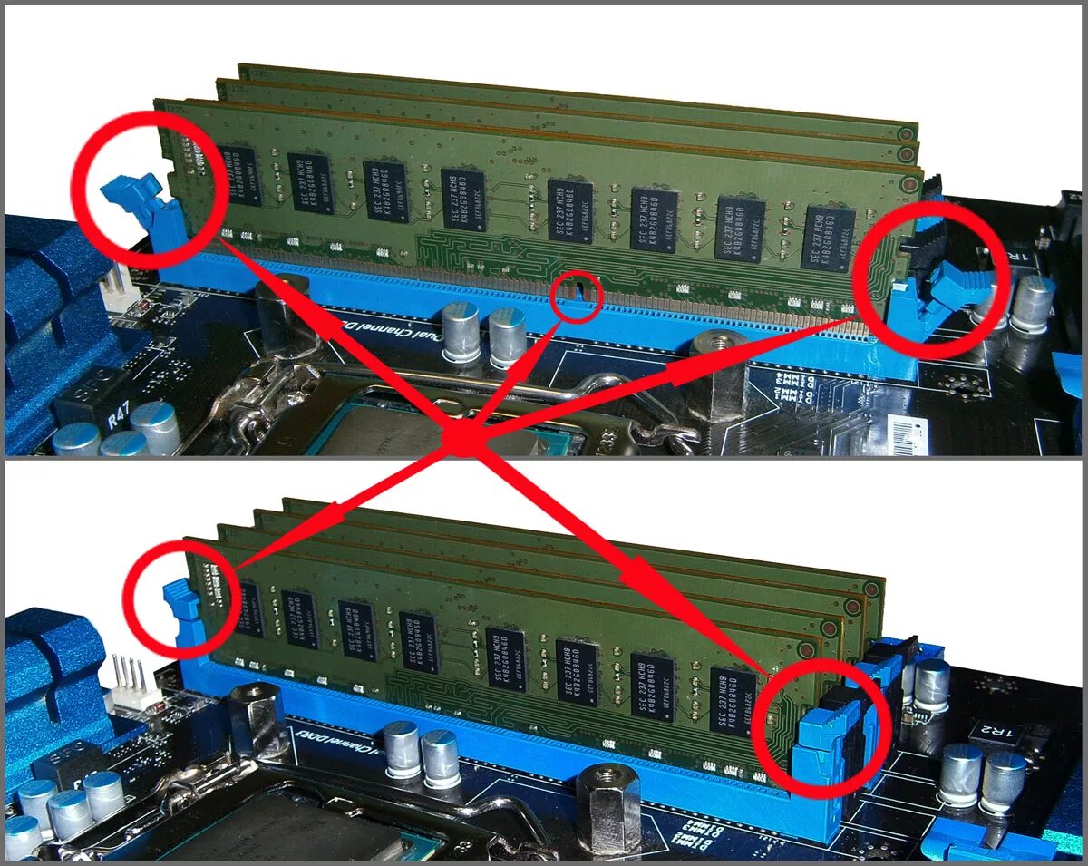 Как нужно правильно вставлять. Правильная установка оперативной памяти ddr3. Как вставлять оперативную память в материнскую плату. Как установить оперативную память в компьютер ddr4. Как установить планки ОЗУ.