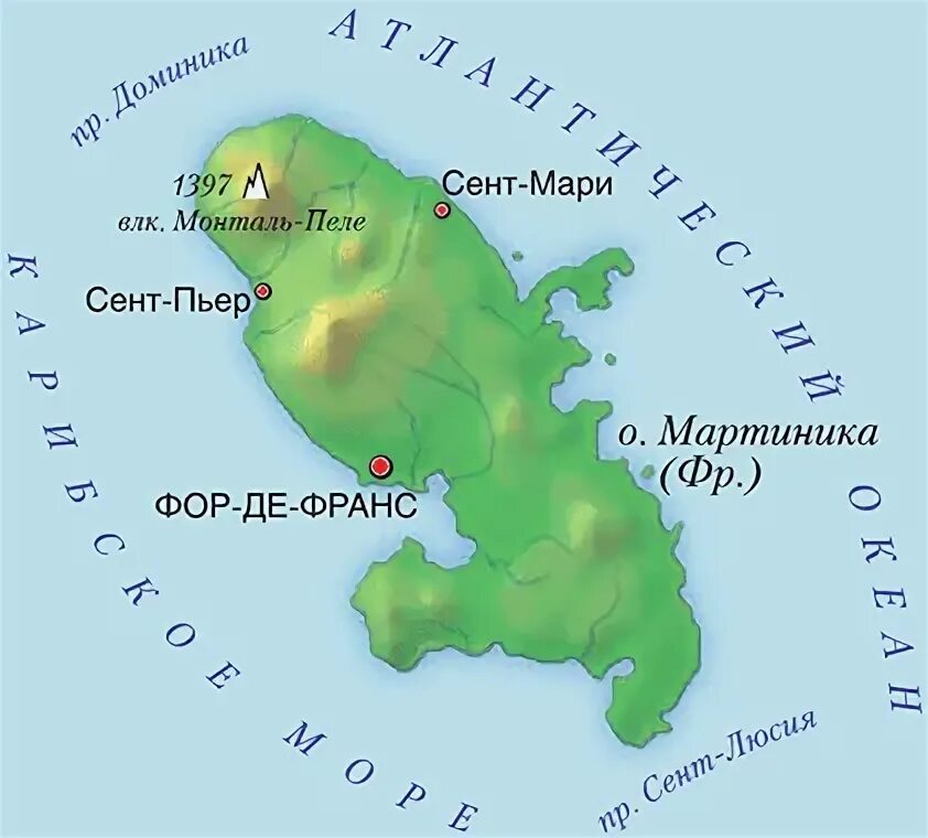 Мартиника на карте - блог Санатории Кавказа