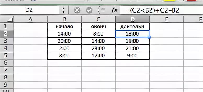 Как в экселе посчитать часы работы