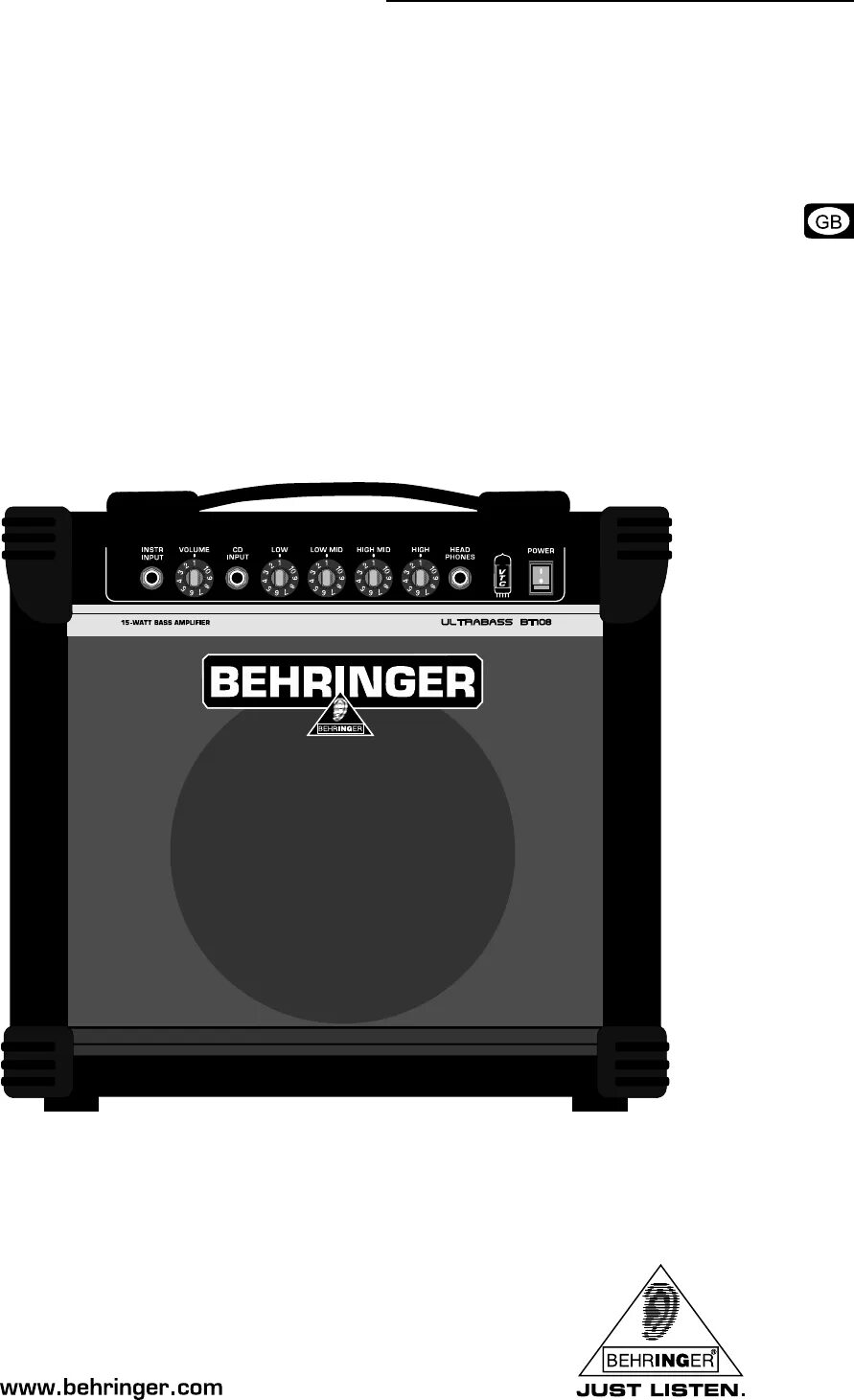 Behringer service manuals. Рк108а behringer.