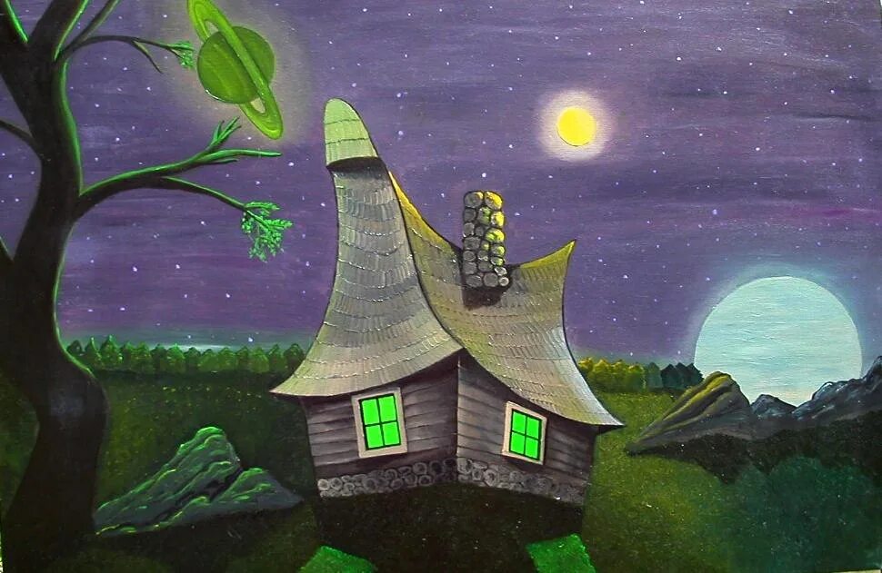Домик на луне. Лунный домик. Рисунок лунные домики.