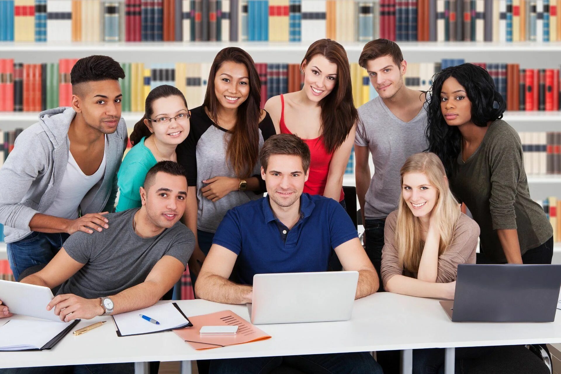 A group of students is