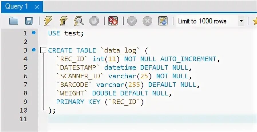 Limit 1000. Datetime SQL create Table. SQL модуль числа. Как создать колонки в MYSQL скрипт.
