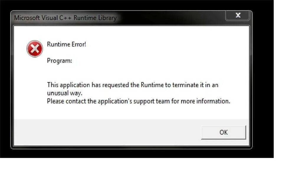 Ошибка при запуске игры runtime. Runtime Library Visual c++ ошибка. Ошибка Microsoft Visual c++ runtime. Microsoft Visual c++ runtime Library runtime Error!'. Microsoft Visual c + + runtime ошибка.