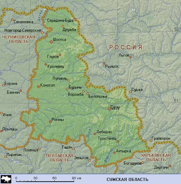 С кем граничит сумская область украина. Сумская область на карте Украины. Сумская область граница с Россией на карте. Сумская область на карте Украины граница России. Сумская обл на карте Украины.