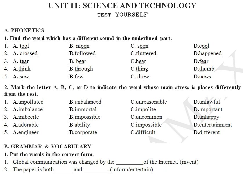 Science and technology unit 3. Science and Technology Unit 3 ответы. Science and Technology Unit 6 ответы. Vocabulary Science and Technology ответы. Science and Technology тест.