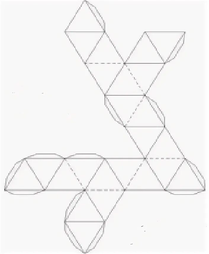 Схема октаэдра из бумаги для склеивания Colorful 3D Triangular Printable  Figuras geometricas par