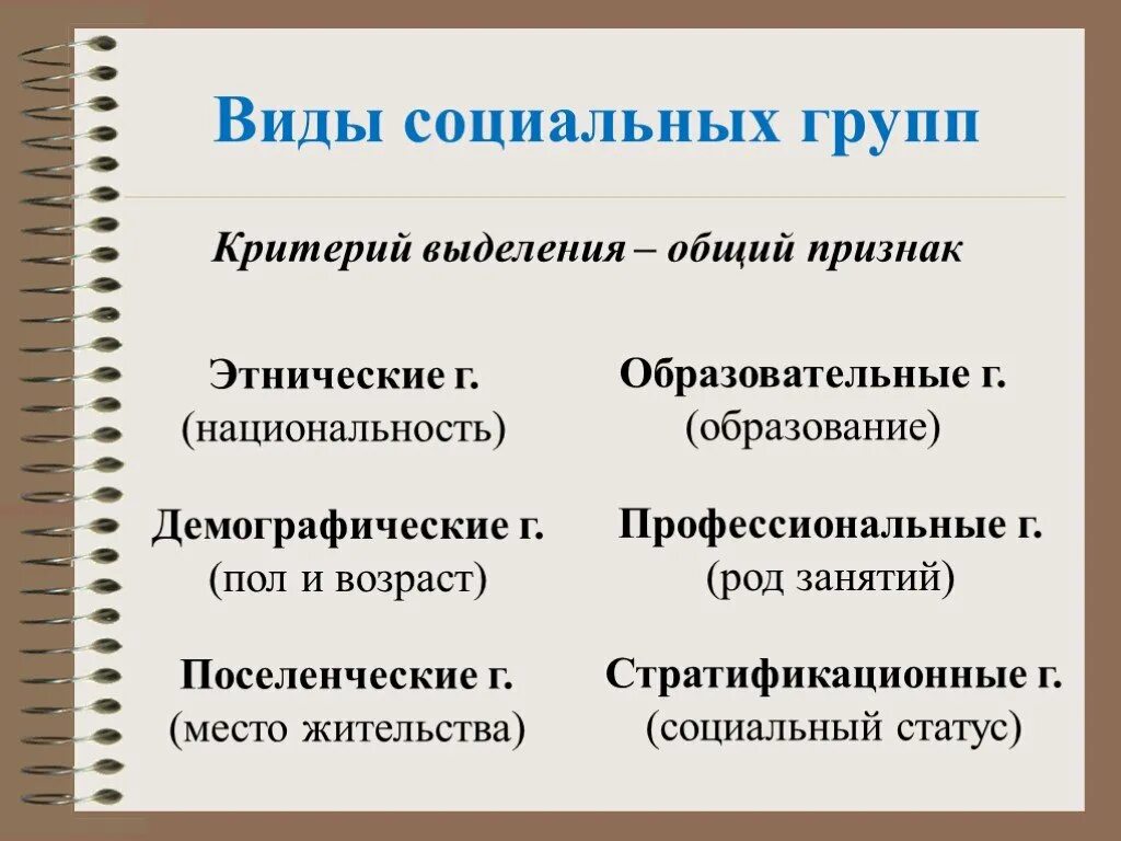 Социальные группы. Виды социальных групп. Критерии выделения социальных групп. Группы демографические и профессиональные.