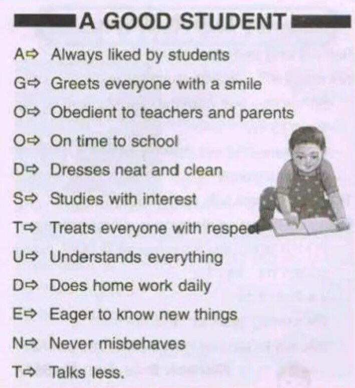 Characteristics of a good student. Best student. A student или the student. How to be good student. He to be my best student