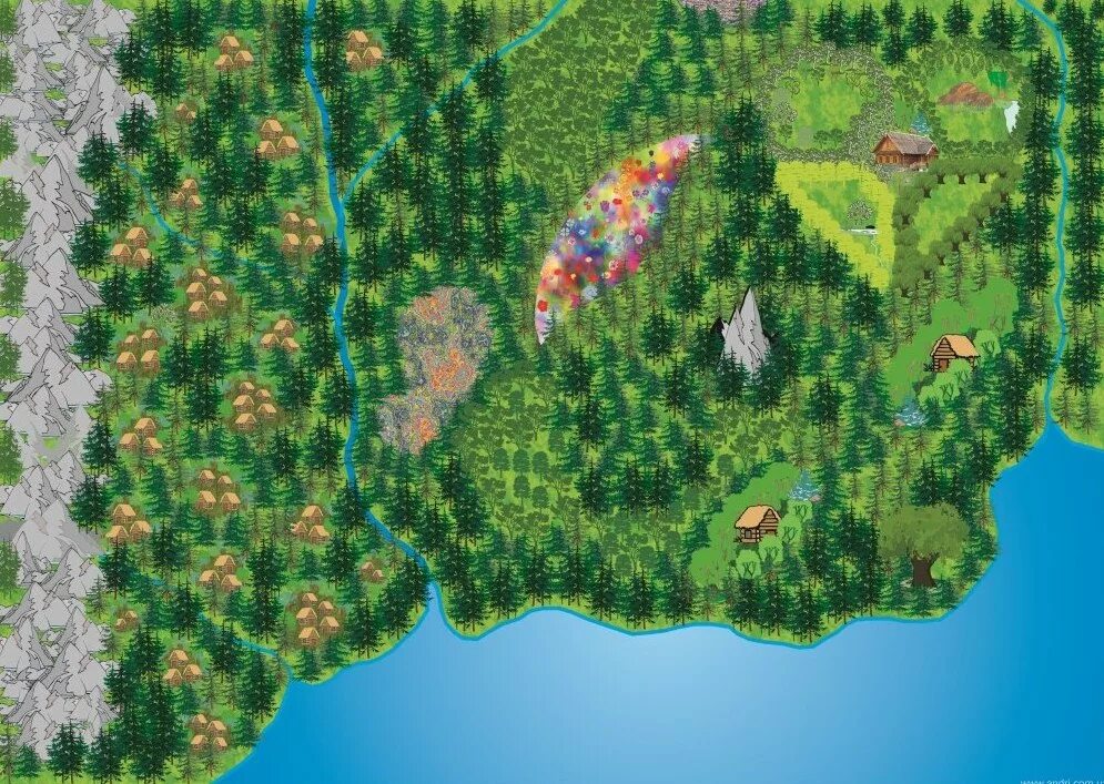 Dense-Jungle-Wilds - dungeons and dragons post Fantasy map, Forest map, Dungeons