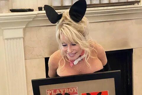 Dolly Parton tries on her old Playboy bunny outfit and shares a photo for f...