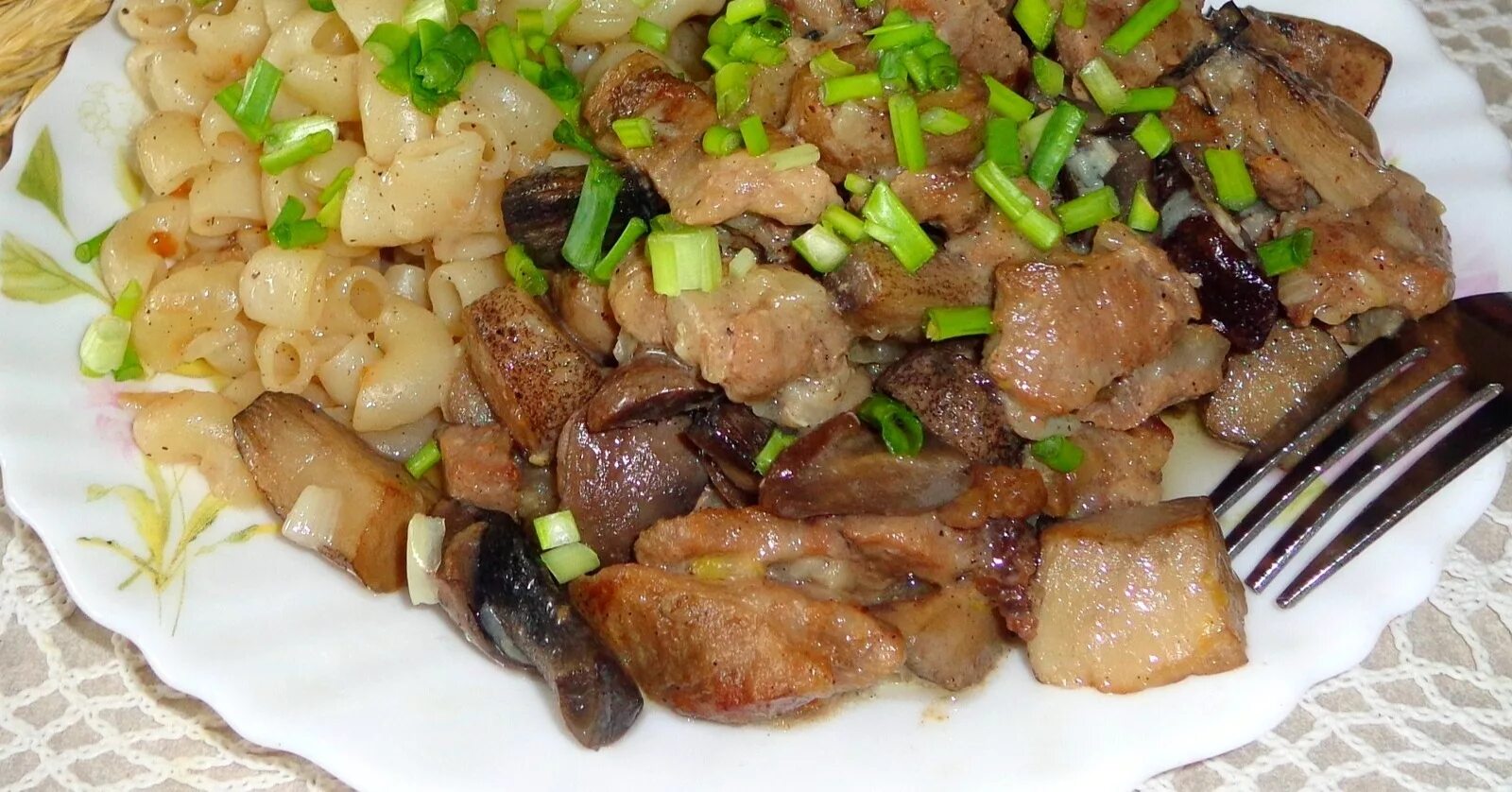 Мясо свинина с грибами рецепт