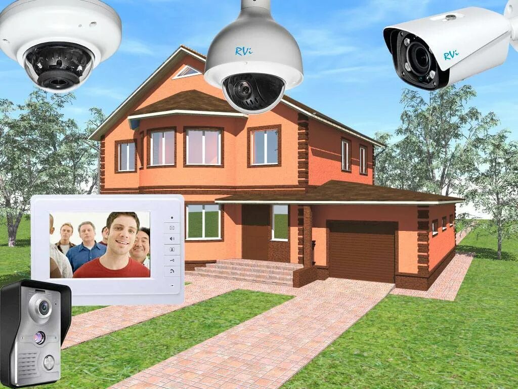 Как установить камеру на дом. Камера видеонаблюдения в частном доме. видеонаблюдение в загородном доме. видеокамера частный дом.