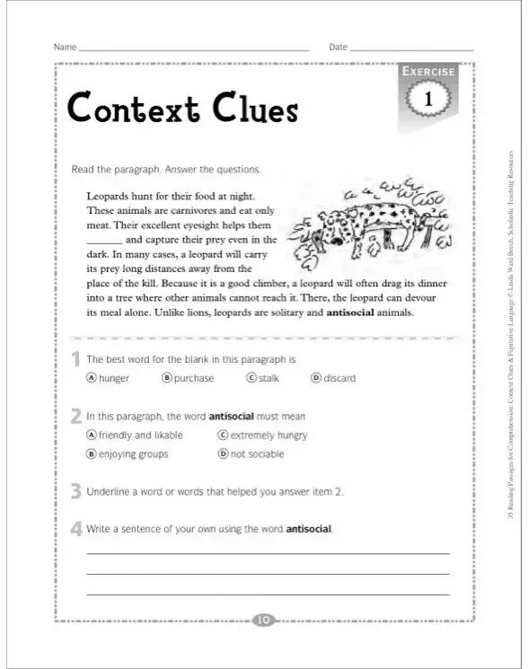 Read the clues and write the words. Use context clues to guess the meaning of the following words from the text and ответы. no comprehension of context. reading clue 1 pdf.
