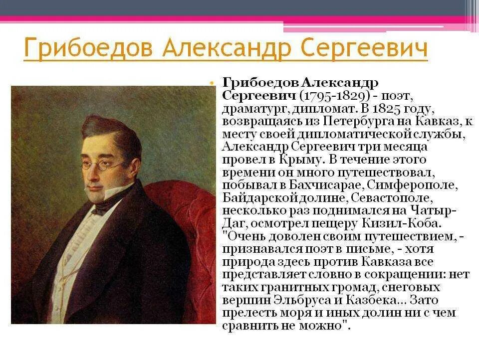 Грибоедов характеристика. Грибоедов (1795-1829). Краткая биография Грибоедова.