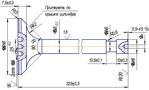 Размеры клапанов ямз