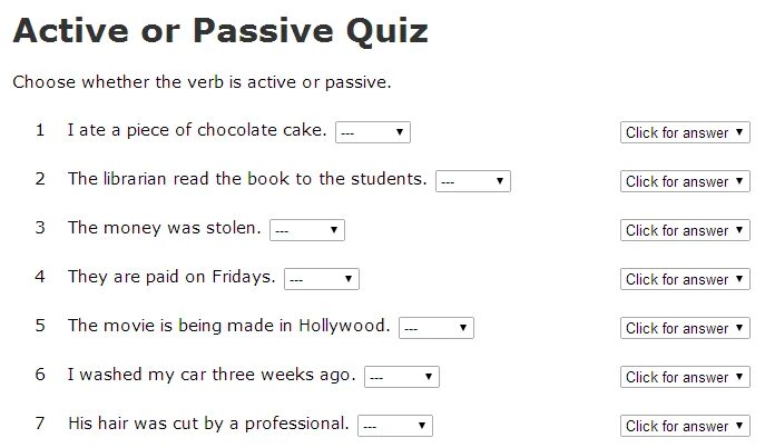 Passive quiz. Grammar Quiz Passive vs Active present ответы. Passive or Active упражнения. Grammar Quiz Passive.