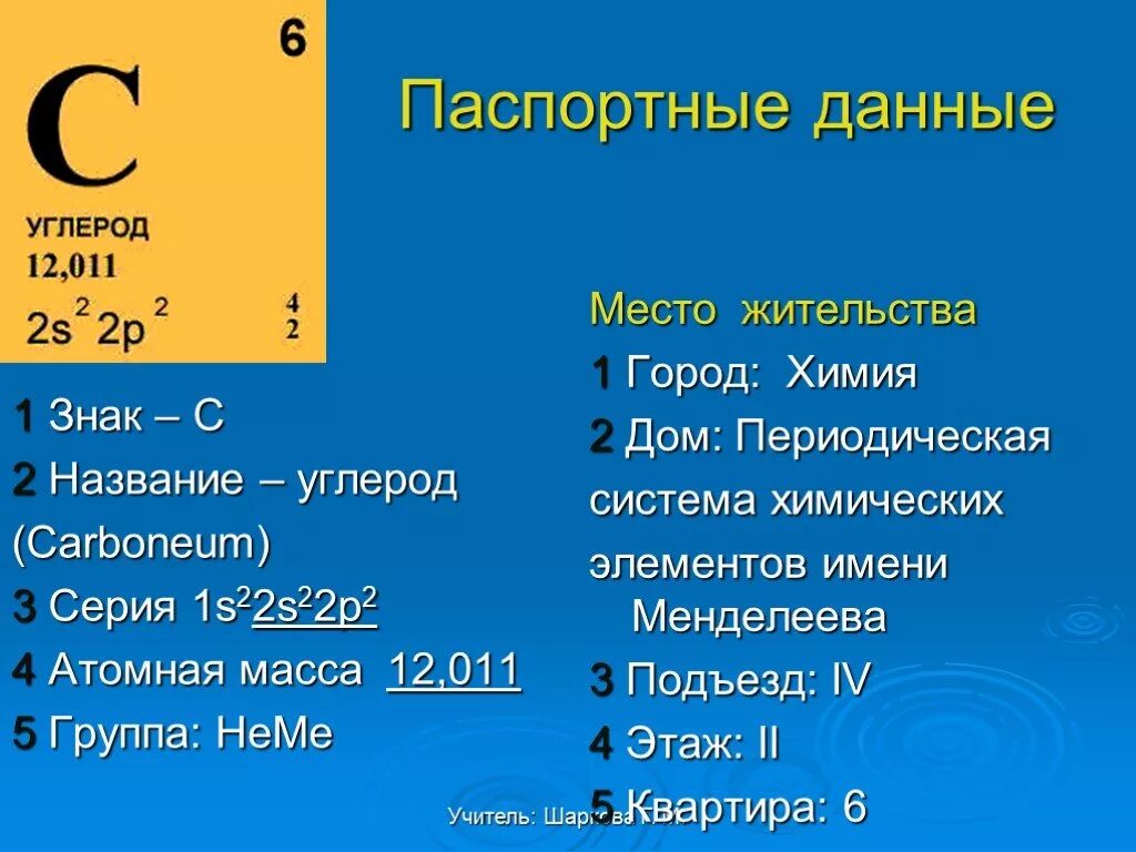 Количество элементов углерода. Углерод в периодической системе. Химический знак углерода.