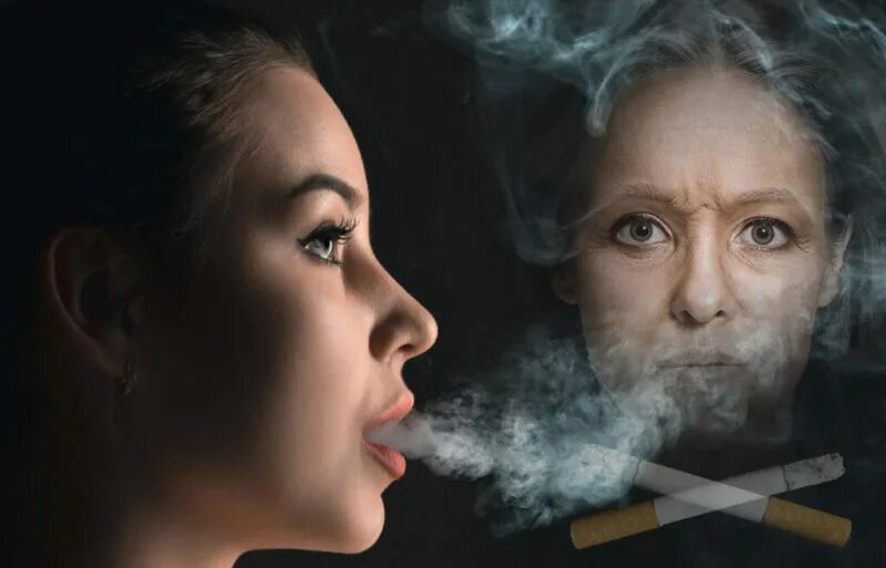 Курящие до и после. Курящая и некурящая девушка.