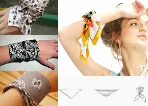 Как завязывать платок на руку. Повязка на руку красивая. Бандана на запястье. Браслет из платка на руку. Бандана на руке.