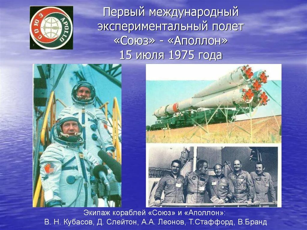 Советского корабля «Союз-19» и американского «Аполлона».. Союз Аполлон 1975. Первый Международный космический полет. Первый полет Союз-19 Аполлон.