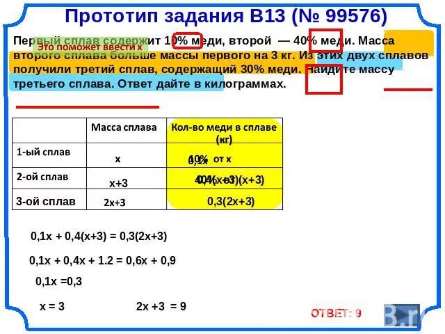 Первый сплав 10 меди второй 40