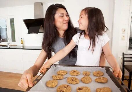 She is baking