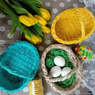 Плетеная корзина для пасхи