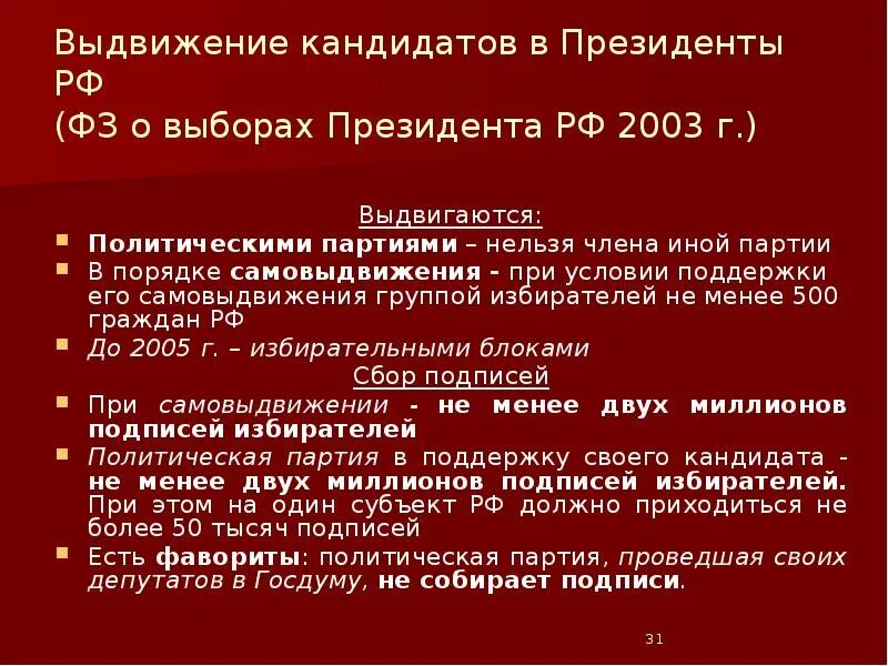 Какие партии выдвинули кандидатов. Порядок выдвижения кандидатов. Порядок выдвижения кандидатов на должность президента РФ.