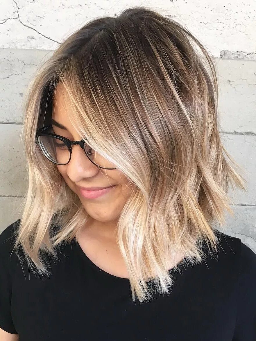 Окрашивание омбре фото на коротких. Балаяж на каре.